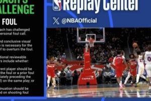 恩比德持球击中巴格利吹防守犯规 奇才挑战成功改判进攻犯规